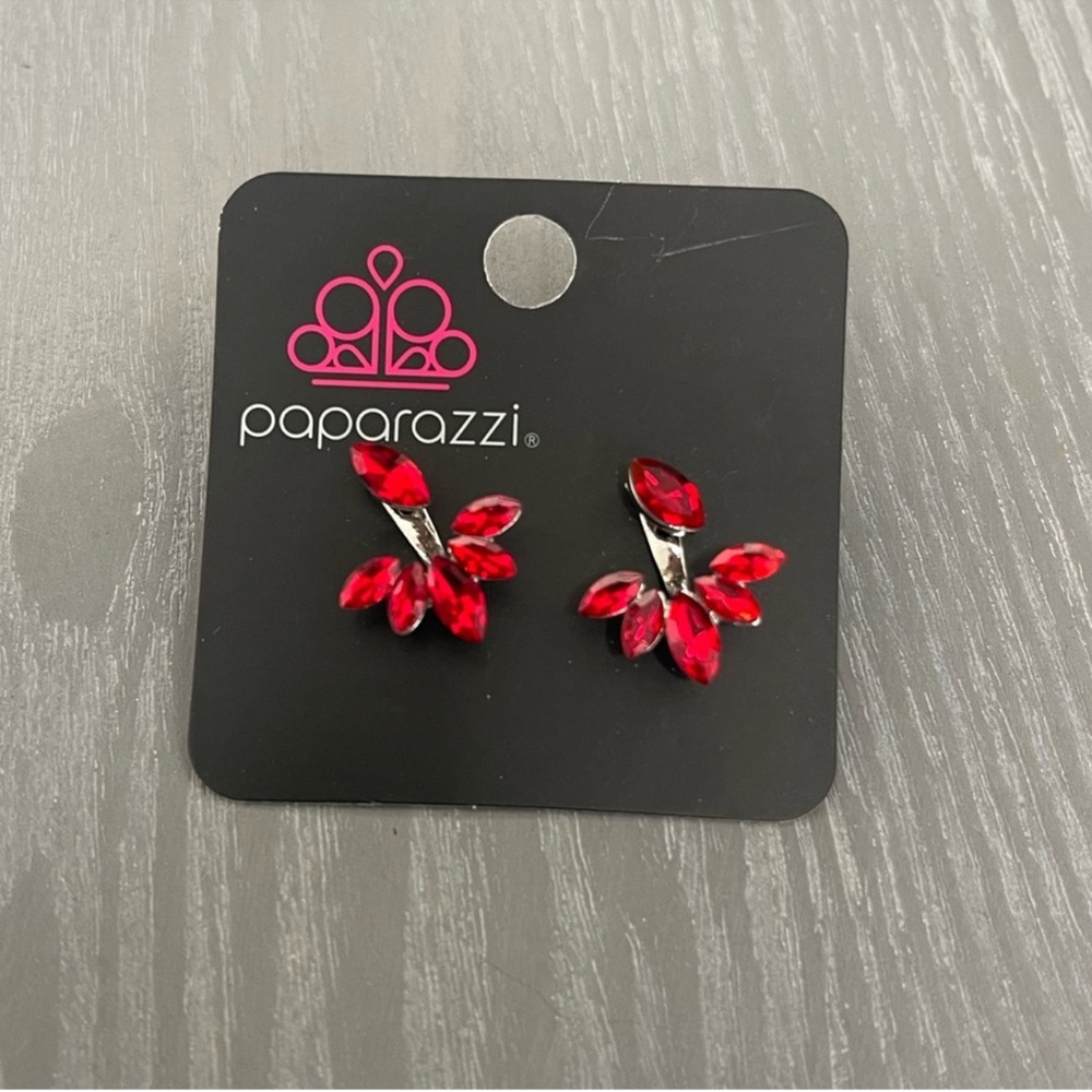 Paparazzi Vibrant Red Crystal Earrings